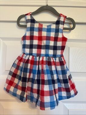 Girls 12 month Red, Blue & White Gingham Sundress
